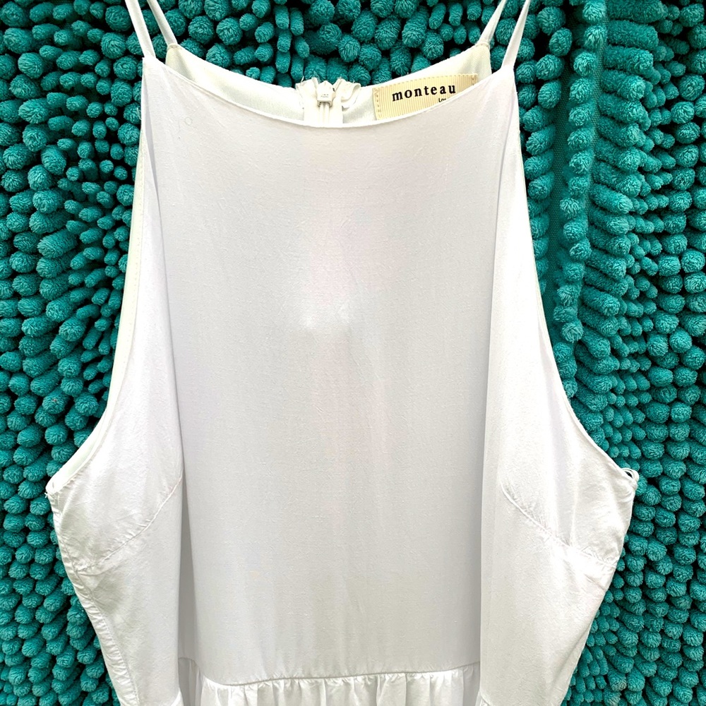 Monteau White Cotton Dress Size Large 😍